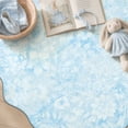 thumbnail image 5 of Moynesa 5'x7' Floral Scalloped Area Rugs for Living Room, Vintage Distressed Washable Rug, Cottage Boho Accent Rug for Bedroom Sunroom Playroom Dorm Office Low Pile Non Slip, Mist Blue, 5 of 12