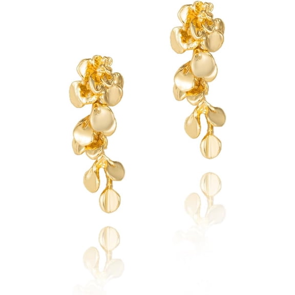 Dangle Flower Earrings for Women, Boho Statement Elegant Vintage Thick Unique Chunky Floral Jewelry Petal Earrings for Formal Wedding Birthday