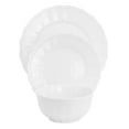 thumbnail image 2 of Hometrends Ultra Durable 12 Piece Fine Ceramic Embossed Dinnerware Set in White, 2 of 4