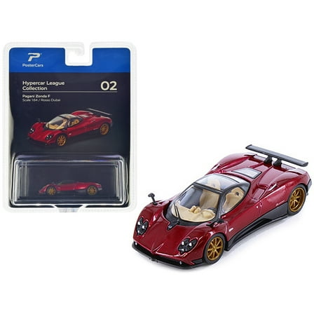 Pagani Zonda F Rosso Dubai Red Metallic "Hypercar League Collection" 1/64 Diecast Model Car by PosterCars