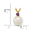 thumbnail image 4 of 14k 7-7.5mm White Round Freshwater Cultured Pearl and .07AM Amethyst Pendant XF741/AM, 4 of 4