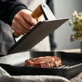 thumbnail image 4 of Burger Press 7.08" Round & 8.3”X4.3”Rectangle Heavy-Duty Cast Iron Smash Meat Steak With Wood Handle for Blackstone Camp chef Pitboss Weber Treager Griddle Grills (Round & Rectangle), 4 of 7