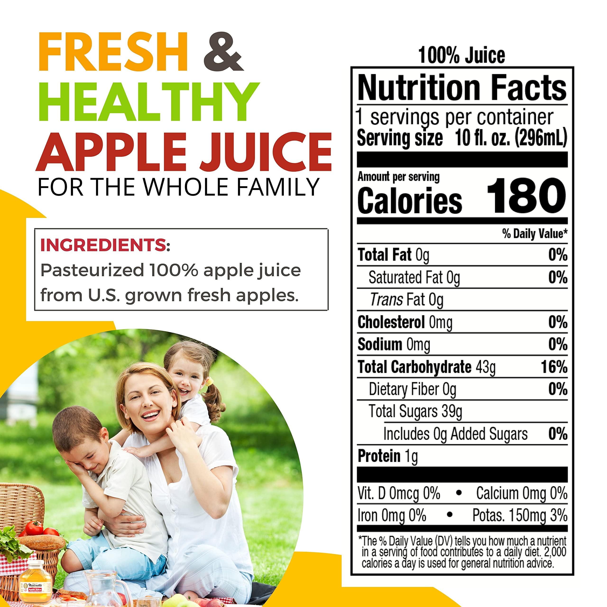 Martinelli's 100% Pure Apple Juice, 10 Ounce (Pack of 12)