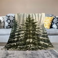 thumbnail image 2 of COMIO Pine Tree Winter Snow Green Forest Flannel Blanket (Universal 1) Durable and Long-lasting White, 2 of 6