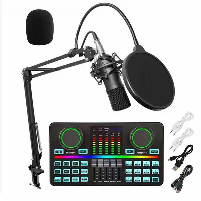 Studio Recording Dual Live Broadcast Audio Interface D9 48V Supply USB TypeC Sound Card Microphone