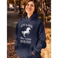 thumbnail image 2 of Just a Girl Who Loves Horses Women's Hoodie - Exclusive Equestrian Style - Warm and Cozy Winter Apparel - Perfect Gift for Horse Lovers - Horse-Themed Sweatshirt, 2 of 6