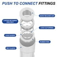 thumbnail image 3 of Uxcell 5 Pcs Push to Connect Fittings Reducing 1/2" Tube OD x 1/4" Tube OD Straight Pneumatic Quick Connector, White, 3 of 7