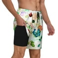 thumbnail image 3 of Balery Floral Vintage Mens Swim Trunks Swim Shorts for Men Quick Dry Inseam Beach Shorts with Compression Liner Pocket-Large, 3 of 9
