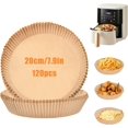 thumbnail image 1 of nipocaio Papier de Cuisson pour Friteuse à Air Chaud TG 20cm 120 Pcs Papier Jetable Rond Résistant à la Graisse Antiadhésif Anti-Fuite Forme de Bol Pré-Découpé pour Friteuses à Air Four à Micro-Ondes Cuisine, 1 of 5