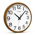 thumbnail image 5 of TIMESS 13" Silent Wall Clock with Light Wood Frame, Easy-to-Read Face, Decorative, Non-Ticking, 5 of 7