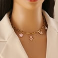 thumbnail image 3 of Faty-T Gold Bow Necklace Women Bow Jewelry Ribbon Pendant Necklace Dainty Rhinestone Bow Tie Choker Necklace Gift, 3 of 10
