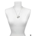 thumbnail image 3 of Delight Jewelry Goldtone Sisters Rock on Clear Crystal Heart Silvertone Script Initial Disc - M - Charm Necklace, 20"+3", 3 of 4