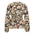 thumbnail image 4 of Moda de mujer Otoño Invierno Sólido Manga larga Manga linterna Cuello en V Cintura Tops Fridja  bvmnju3767, 4 of 6