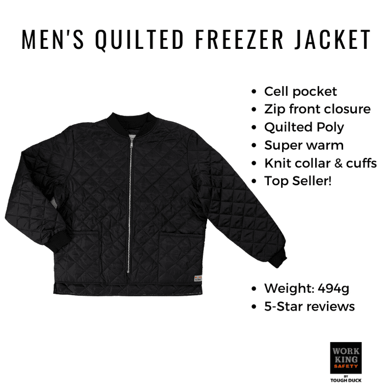 WORK KING I7X921-3XL-BLK Freezer Jacket,Polyester,Black,3XL - Walmart.com