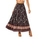 thumbnail image 1 of Faldas Boho para Mujeres INSPIRE CHIC con Estampado Floral, Faldas Maxi Casual de Cintura Elástica para Primavera Verano, S Negro, 1 of 6