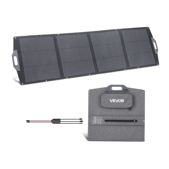 VEVOR 200W Foldable Solar Panel, 24% High-Efficiency Portable Monocrystalline Solar Panel Charger with MC4 Output, USB-A, Type-C & DC Ports, IP67 Waterproof for Power Stations, Camping, Hiking Trips