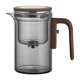 thumbnail image 1 of Glass Tapot Separación de agua Regalos de té para té suelto Té creativo té té maneñador de madera fabricante de té para casa de la casa de té casera 520 ml, 1 of 8
