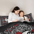 thumbnail image 4 of Erosebridal Boho Sun and Moon Full Size Comforter Sets, Bohemian Aztec Mandala Bedding Sets, Black Gray Red, Black Reversible 3 Pieces, 1 Comforter and 2 Pillowcases, 4 of 6