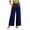 Navy, variant on RQYYD Women's Elastic Waist Linen Pants Casual Loose Wide Leg Button Front Lightweight Summer Daily Wear Bottoms