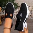 thumbnail image 4 of Rokment Womens Air Cushion Orthopedic Slip on Nursing Walking Shoes Spring Fall Knit Hollow out Non Slip Work Loafers Comfortable Arch Support Driving Tennis Sneakers Black Size 6, 4 of 7