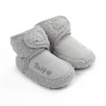 thumbnail image 4 of "Quealent Baby Booties Boy Baby Cozy Booties with Grippers Winter Slippers Socks Soft Sole Stay On First Walker Crib Shoes,Gray One Size", 4 of 4