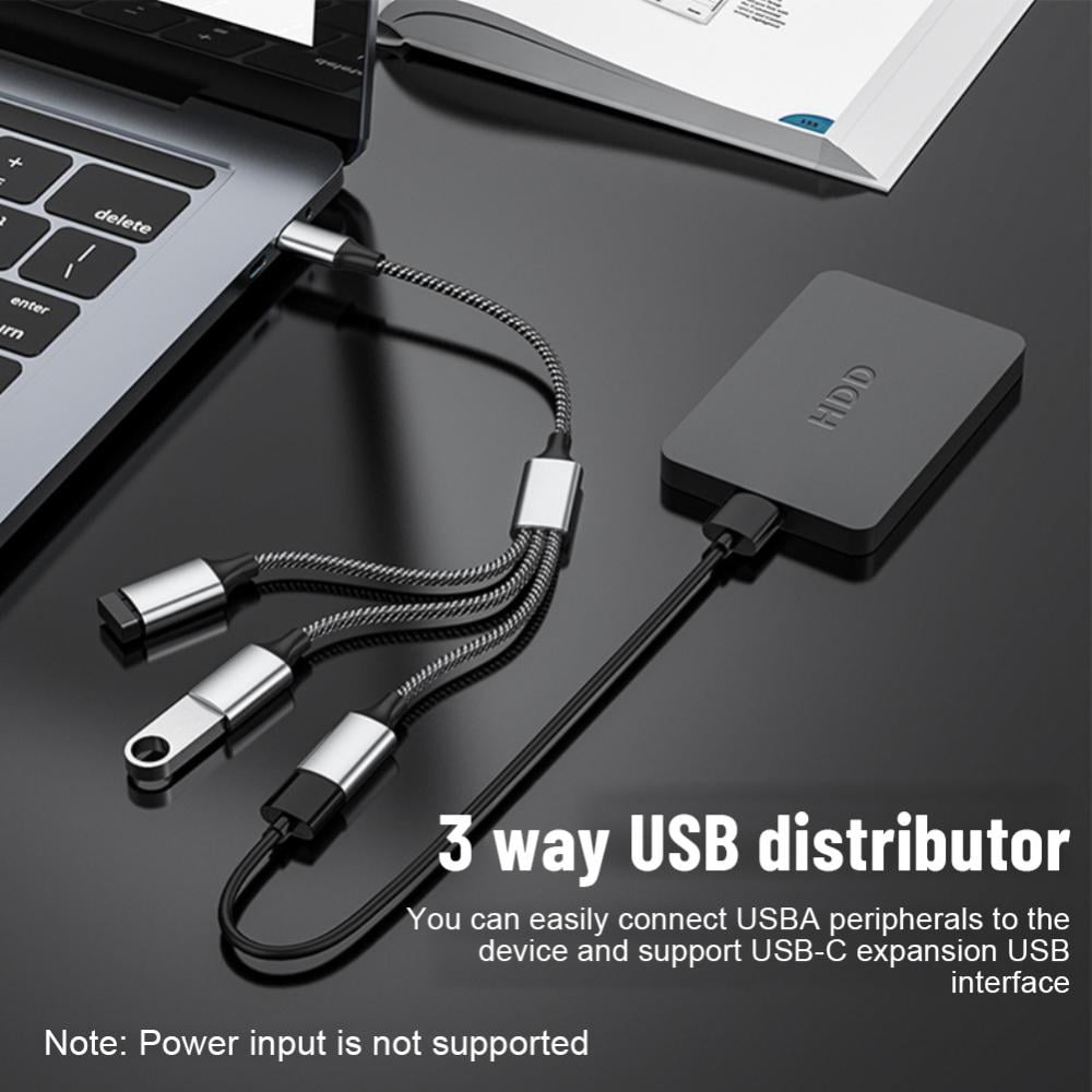 1/2PCS RYRA USB To 3 USB 2.0 HUB Dual 4Port Multi Splitter Adapter OTG For PC Laptop Surface Accessories USB A Extension Power