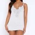 thumbnail image 2 of Long Lace Cami Top for Women V Neck Sleeveless Camisoles for Under Clothes Stylish Cute Spaghetti Strap Fitted Tunic Tank Tops Dressy Blouses Club Party Shirt Patchwork Laced Cami Y2K Tops White, 2 of 6