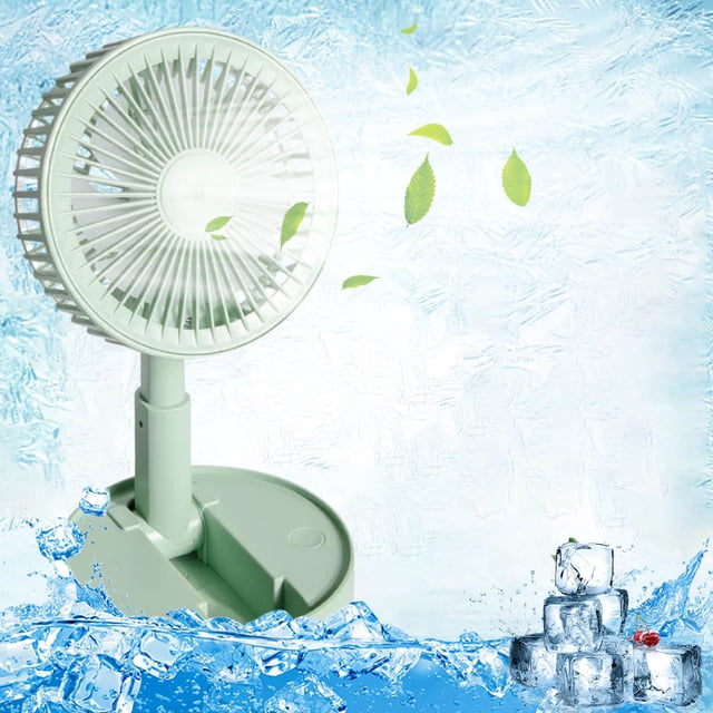 Hyknon Fan, Air Circulator Fan Battery Operated Portable Foldable Standing Fan Rechargeable USB Personal Floor Fan With Adjustment Height Desk Fan for Bedroom, Home and Office, Lightweight