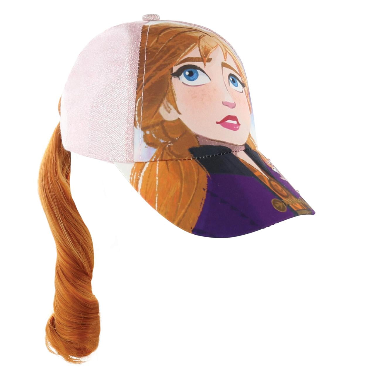 Black Concept One Disney's Frozen Elsa Let It Go Sublimated Kids Adjustable Snapback Hat with Glitter Curved Brim One Size 