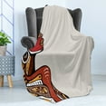 thumbnail image 4 of African Soft Flannel Fleece Throw Blanket, Profile of a Lady with Different Tattoos on Her Body and Face Print Art Design, Cozy Plush for Indoor and Outdoor Use, 50" x 70", Multicolor, by Ambesonne, 4 of 5