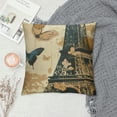 thumbnail image 2 of Fenyluxe Eiffel Tower Cushion Covers Vintage Flowers Butterfly Throw Pillow Covers,Mid-Century Romantic Style Pillow Covers for Anniversary,Valentine's Day Cushion Cases 20x20in, 2 of 5