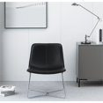 thumbnail image 3 of Chaise d'Appoint Grayson en Simili Cuir Noir avec Base Chromée, 3 of 7