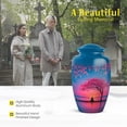 thumbnail image 3 of MUKTIVE Cherry Blossom Memorial Combo Urns for Human Ashes, Large Funeral Urns for Ashes Adult Female and Male Cremation, Keepsake Blue Burial Urn for Women (1 Large, 4 Keepsake), 3 of 7