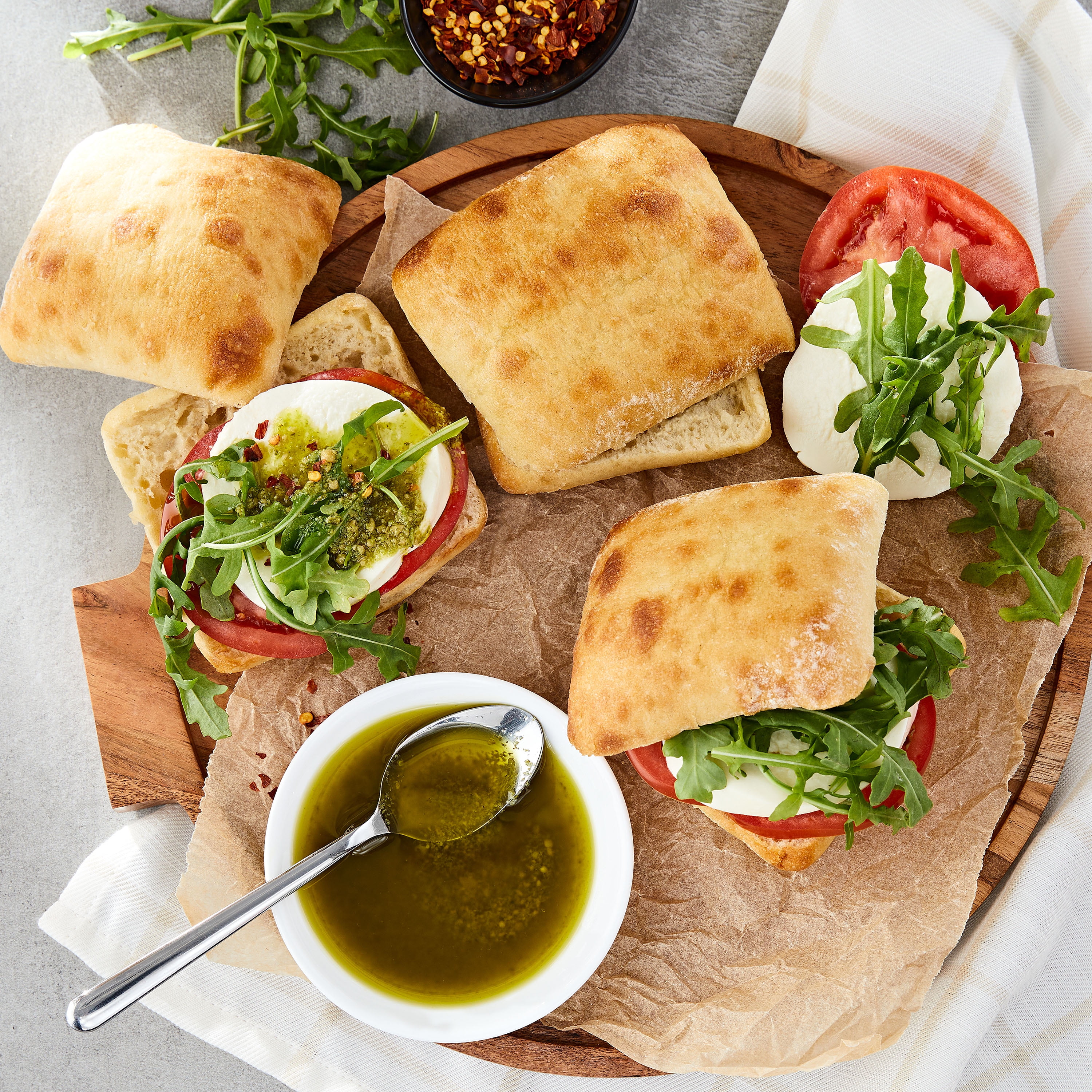 Marketside Italian Style Ciabatta Sandwich Rolls, Shelf-Stable, 18 oz, 6 Count