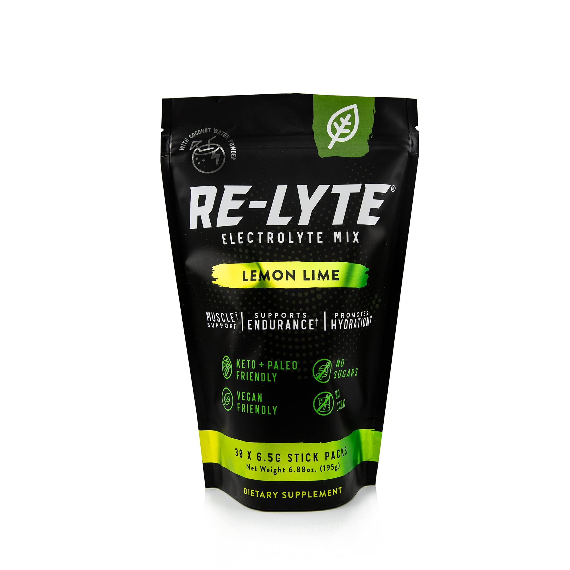 REDMOND ReLyte Electrolyte Drink Mix (Lemon Lime), 30 Stick Packs