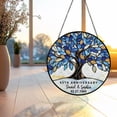 thumbnail image 2 of Personalized 65th Wedding Anniversary Window Faux Stained Glass Suncatcher, Wedding Anniversary Keepsake, Sapphire Wedding Anniversary Gift 4302529270 4700, 2 of 4