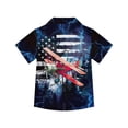 thumbnail image 6 of Binienty American Flag Helicopter Button Down Shirt For Boys Breathable Boys Button Up Blouse Comfy Trendy Cuban Collar Shirt Lightweight Kids Tropical Clothes, 6 of 7