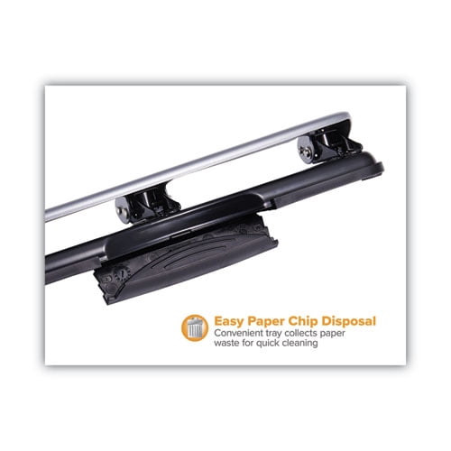 12-Sheet Ez Squeeze Three-Hole Punch, 9/32" Holes, Black/silver | Bundle of 5 Each