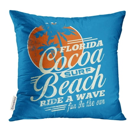 STOAG Orange Badge Typographic of Surf Tee Graphics Beach Car Throw Pillowcase Cushion Case Cover 16x16