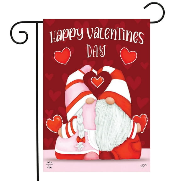 Briarwood Lane Happy Valentine's Day Gnomes Garden Flag