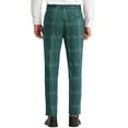 thumbnail image 3 of INSPIRE CHIC Men's Dress Plaid Slim Fit Flat Front Prom Checked Trousers 32 Green, 3 of 6