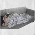 thumbnail image 5 of Sketch Art Soft Flannel Fleece Blanket, Doodle Shopping in New York Wow Cafe Urban Life Fashion Music Theme, Cozy Plush for Indoor and Outdoor Use, 70" x 90", Dark Purple and White, by Ambesonne, 5 of 5