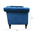 thumbnail image 5 of Accent 3-Seater Sofa with Buttons & Rivet Trim, PU Leather Sofa Couch with Srolled Arms and Solid Wood Legs, Reading Long Sofa for Living Room Bedroom Apartment, Blue, 5 of 8