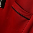 thumbnail image 5 of UTSJKR Men's Half-Zip Placket Contrast Collar Long Sleeve Button up Collared Shirt, Slim Fit Casual Top, Daily Dating Street Outdoor Fashion Leisure Wear Red S, 5 of 9