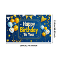 thumbnail image 3 of Blue Golden Birthday Banner with Balloons Stars and Polka Dots Happy Birthday Decoration Backdrop for Birthday Party Photography Props Party Supplies Decorations, 3 of 8