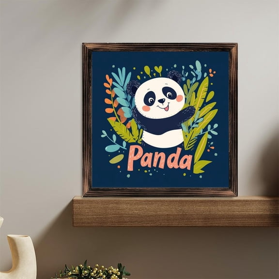 Cute Panda Decor Wooden Sign Wall Plaque - Vintage Art Decoration, Wall Decoration - Ideal Gift For Home Decoration, Living Room, Bathroom, Bedroom, Garden, Dining, Bar, Cafe, Festival Party Decor
