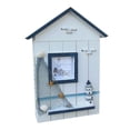 thumbnail image 1 of Soporte de llaves Caja de diseño de casa montada en la pared Colgante de pared Colgador de almacenamiento de llaves Estuche de madera, parte superior azul, faro seitruly HA8882-05B, 1 of 6