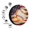 thumbnail image 2 of Kdxio Baseball Ball With Flag for Tire Cover Wheel Protectors Tyre Covers Weatherproof Wheel Covers Universal Fit for Trailer Rv SUV Truck Camper Travel Trailers 16 inch, 2 of 5