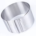 thumbnail image 2 of RV Anillo de pastelería ajustable, 1 pieza Marco de pastel extensible de acero inoxidable Rectangular + Molde de pastelería redondo con escala para Postre de tartas de mousse de fresa, 2 of 4