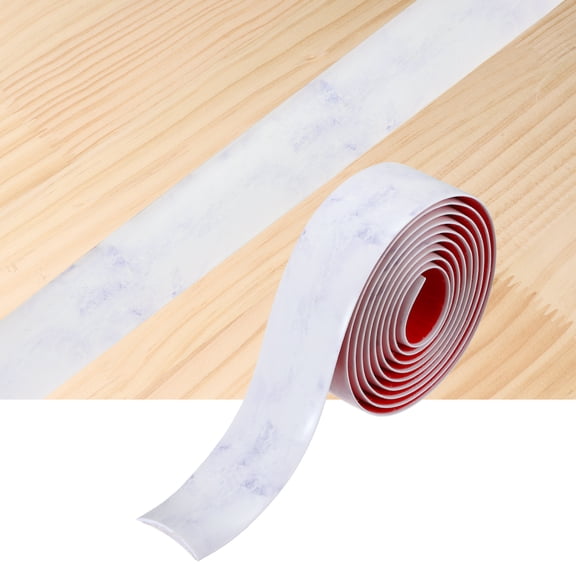 Floor Transition Strip,6.56ft x 1.57"(LxW) Self Adhesive Vinyl Flooring Edging Trim PVC Flooring Flat Divider Strip Cover Strips for Joining Floor Gaps, Gray Vein White